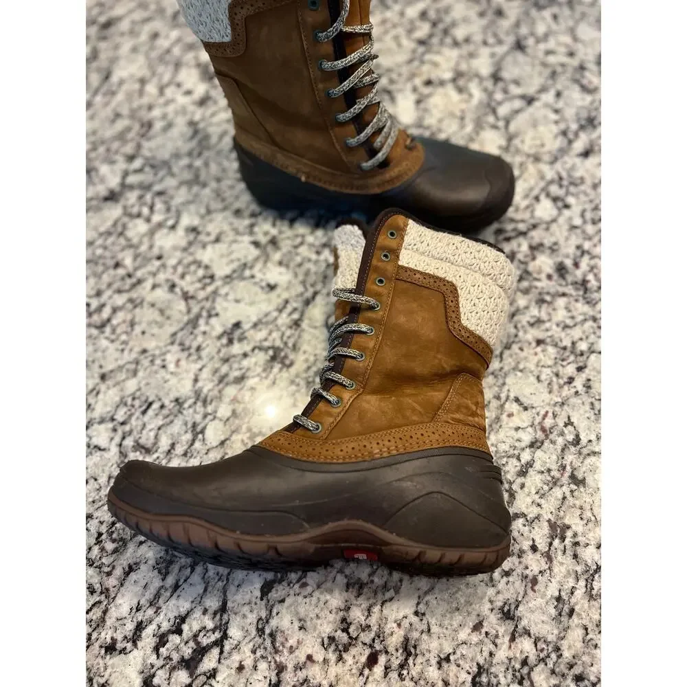 The North Face Shellista II Mid women brown winter snow boots size 9.5